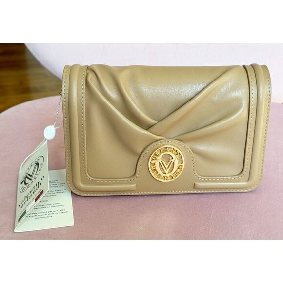 Valentino Orlandi Tan & Gold Hardware Chain Crossbody Bag NWT - Picture 3 of 10